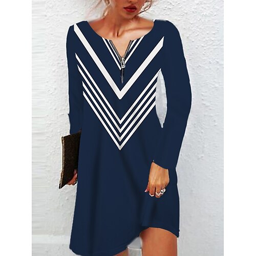 Women's Casual Dress Black Blue Long Sleeve Striped Zipper Winter Fall Crew Neck Winter Dress Fall Dress 2022 S M L XL 2XL 3XL 4XL 5XL 6XL
Women's Casual Dress Black Blue Long Sleeve Striped Zipper Winter Fall Crew Neck Winter Dress Fall Dress 2022 S M L XL 2XL 3XL 4XL 5XL 6XL
