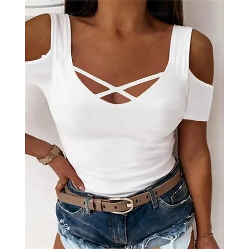 Women's Blouse Shirt White Color Gradient Short Sleeve Holiday Weekend Basic U Neck S
Women's Blouse Shirt White Color Gradient Short Sleeve Holiday Weekend Basic U Neck S