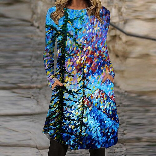 Women's Casual Dress T Shirt Dress Tee Dress Shift Dress Blue Light Blue Gray Long Sleeve Floral Pocket Winter Fall Crew Neck Winter Dress Fall Dress 2022 S M L XL XXL 3XL
Women's Casual Dress T Shirt Dress Tee Dress Shift Dress Blue Light Blue Gray Long Sleeve Floral Pocket Winter Fall Crew Neck Winter Dress Fall Dress 2022 S M L XL XXL 3XL