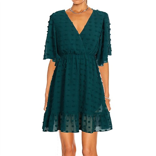 Women's A Line Dress Short Mini Dress Green Black Pink Half Sleeve Solid Color Ruched Spring Summer V Neck Stylish Modern 2022 S M L XL XXL
Women's A Line Dress Short Mini Dress Green Black Pink Half Sleeve Solid Color Ruched Spring Summer V Neck Stylish Modern 2022 S M L XL XXL
