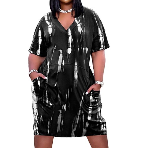 Women's Plus Size T Shirt Dress Tee Dress Print V Neck Short Sleeve Spring Summer Casual Knee Length Dress Causal Daily Dress / Graphic
Women's Plus Size T Shirt Dress Tee Dress Print V Neck Short Sleeve Spring Summer Casual Knee Length Dress Causal Daily Dress / Graphic