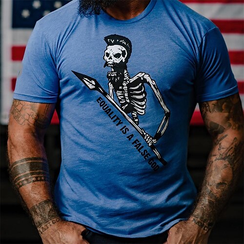 Men's Unisex T shirt Tee Skull Graphic Prints Crew Neck Blue Short Sleeve Hot Stamping Outdoor Street Print Tops Sports Designer Casual Big and Tall / Summer / Summer
Men's Unisex T shirt Tee Skull Graphic Prints Crew Neck Blue Short Sleeve Hot Stamping Outdoor Street Print Tops Sports Designer Casual Big and Tall / Summer / Summer