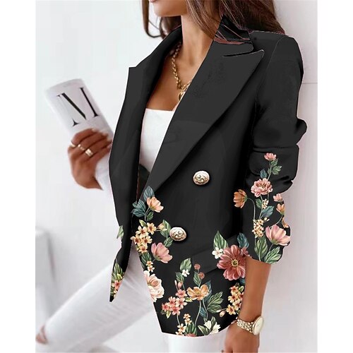 Women's Blazer Breathable Office Work with Pockets Double Breasted Turndown Formal Floral Regular Fit Outerwear Long Sleeve Winter Fall Black S M L XL XXL 3XL
Women's Blazer Breathable Office Work with Pockets Double Breasted Turndown Formal Floral Regular Fit Outerwear Long Sleeve Winter Fall Black S M L XL XXL 3XL