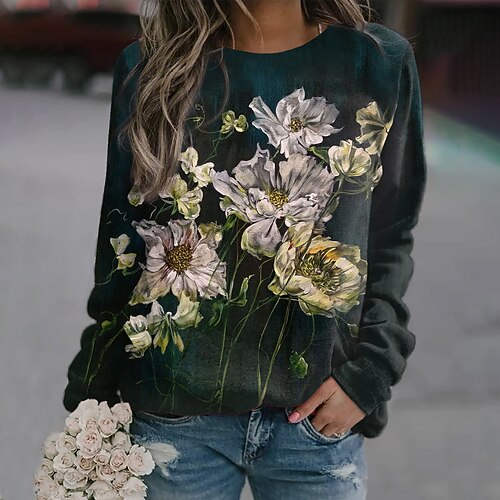 Women's Sweatshirt Pullover Active Streetwear Print Green Floral Daily Round Neck Long Sleeve S M L XL XXL / 3D Print
Women's Sweatshirt Pullover Active Streetwear Print Green Floral Daily Round Neck Long Sleeve S M L XL XXL / 3D Print