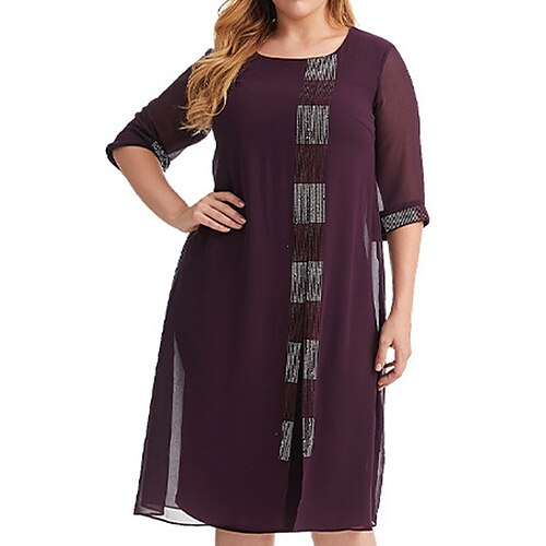 Women's Plus Size Casual Dress Plaid Crew Neck Print Half Sleeve Fall Winter Casual Midi Dress Daily Holiday Dress
Women's Plus Size Casual Dress Plaid Crew Neck Print Half Sleeve Fall Winter Casual Midi Dress Daily Holiday Dress