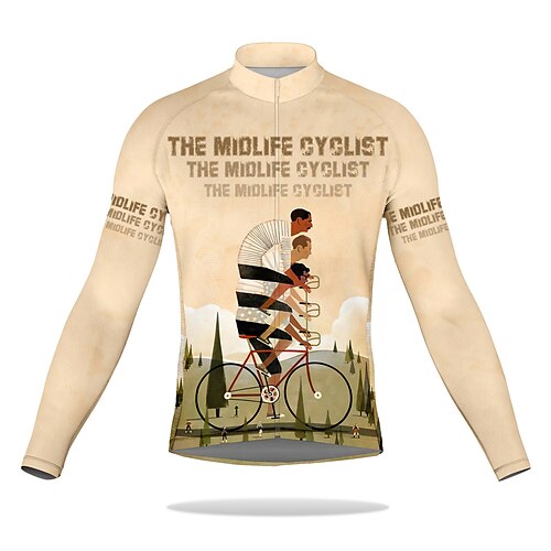 21Grams Men's Cycling Jersey Long Sleeve Bike Top with 3 Rear Pockets Mountain Bike MTB Road Bike Cycling Breathable Quick Dry Moisture Wicking Reflective Strips Khaki Graphic Polyester Spandex Sports
21Grams Men's Cycling Jersey Long Sleeve Bike Top with 3 Rear Pockets Mountain Bike MTB Road Bike Cycling Breathable Quick Dry Moisture Wicking Reflective Strips Khaki Graphic Polyester Spandex Sports