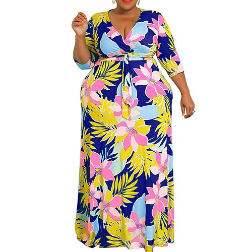 Women's Plus Size Holiday Dress Floral V Neck Print Half Sleeve Fall Winter Mumu Maxi long Dress Holiday Vacation Dress
Women's Plus Size Holiday Dress Floral V Neck Print Half Sleeve Fall Winter Mumu Maxi long Dress Holiday Vacation Dress