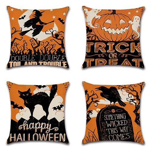 Halloween Party Double Side Cushion Cover 4PC Soft Decorative Square Throw Pillow Cover Cushion Case Pillowcase for Bedroom Livingroom Superior Quality Machine Washable Indoor Cushion for Sofa Couch Bed Chair Boo Pumpkin Skull
Halloween Party Double Side Cushion Cover 4PC Soft Decorative Square Throw Pillow Cover Cushion Case Pillowcase for Bedroom Livingroom Superior Quality Machine Washable Indoor Cushion for Sofa Couch Bed Chair Boo Pumpkin Skull