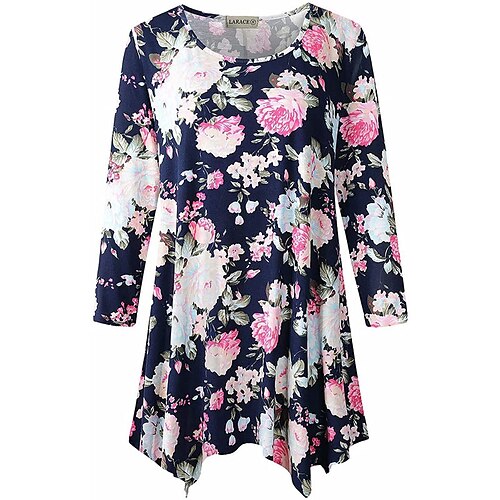 Women's Plus Size Tops T shirt Tee Floral Leopard Print 3/4 Length Sleeve Crewneck Streetwear Daily Vacation Polyester Fall Winter Black Blue
Women's Plus Size Tops T shirt Tee Floral Leopard Print 3/4 Length Sleeve Crewneck Streetwear Daily Vacation Polyester Fall Winter Black Blue