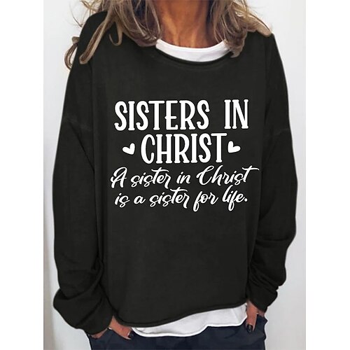 Women's Pullover Basic Casual Print Black Khaki Royal Blue Letter Loose Casual Crew Neck Long Sleeve S M L XL XXL 3XL
Women's Pullover Basic Casual Print Black Khaki Royal Blue Letter Loose Casual Crew Neck Long Sleeve S M L XL XXL 3XL