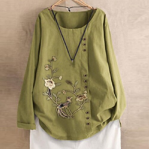 Women's Plus Size Tops Blouse Shirt Floral Print Long Sleeve Round Neck Casual Vintage Daily Vacation Polyester Fall Spring Green Pink
Women's Plus Size Tops Blouse Shirt Floral Print Long Sleeve Round Neck Casual Vintage Daily Vacation Polyester Fall Spring Green Pink