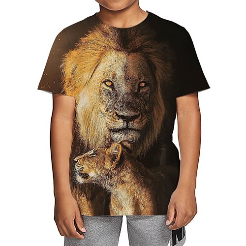 Kids Boys T shirt Tee Short Sleeve 3D Print Graphic Lion Animal Crewneck Brown Children Tops Fall Winter Fashion Cool Daily Outdoor Regular Fit 4-12 Years
Kids Boys T shirt Tee Short Sleeve 3D Print Graphic Lion Animal Crewneck Brown Children Tops Fall Winter Fashion Cool Daily Outdoor Regular Fit 4-12 Years