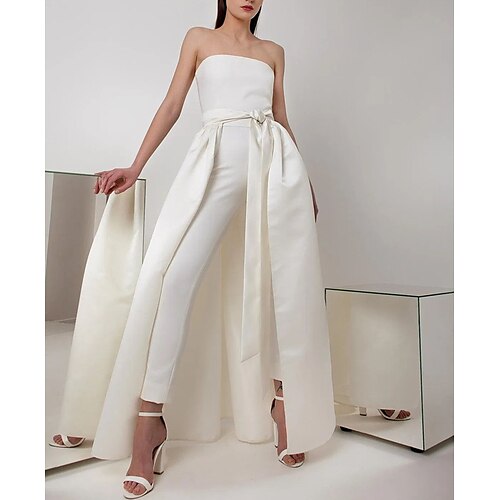 Jumpsuits Evening Dresses Sexy Dress Prom Ankle Length Sleeveless Strapless Satin with Sash / Ribbon Pure Color 2022
Jumpsuits Evening Dresses Sexy Dress Prom Ankle Length Sleeveless Strapless Satin with Sash / Ribbon Pure Color 2022