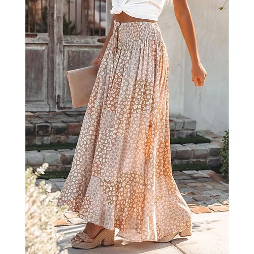 Women's Fashion Skirts Casual Daily Weekend Chiffon Floral Drawstring Khaki S M L / Ruffle / Swing / Loose / Print
Women's Fashion Skirts Casual Daily Weekend Chiffon Floral Drawstring Khaki S M L / Ruffle / Swing / Loose / Print