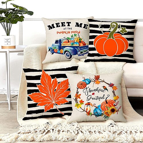 Fall Harvest Double Side Cushion Cover 4PC Soft Decorative Square Throw Pillow Cover Cushion Case Pillowcase for Sofa Bedroom Superior Quality Machine Washable
Fall Harvest Double Side Cushion Cover 4PC Soft Decorative Square Throw Pillow Cover Cushion Case Pillowcase for Sofa Bedroom Superior Quality Machine Washable