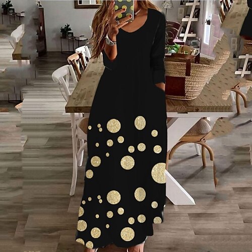 Women's Linen Dress Shift Dress Maxi long Dress Black Long Sleeve Polka Dot Print Fall Winter Crew Neck Casual Classic 2022 2XS XS S M L XL XXL 3XL 4XL 5XL / Cotton / 3D Print
Women's Linen Dress Shift Dress Maxi long Dress Black Long Sleeve Polka Dot Print Fall Winter Crew Neck Casual Classic 2022 2XS XS S M L XL XXL 3XL 4XL 5XL / Cotton / 3D Print