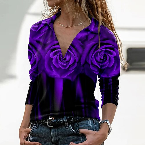 Women's T shirt Tee Floral Casual Holiday Weekend Floral Painting T shirt Tee Long Sleeve Print Shirt Collar Basic / 3D Print
Women's T shirt Tee Floral Casual Holiday Weekend Floral Painting T shirt Tee Long Sleeve Print Shirt Collar Basic / 3D Print