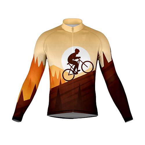 21Grams Men's Cycling Jersey Long Sleeve Bike Top with 3 Rear Pockets Mountain Bike MTB Road Bike Cycling Breathable Quick Dry Moisture Wicking Reflective Strips Brown Graphic Polyester Spandex Sports
21Grams Men's Cycling Jersey Long Sleeve Bike Top with 3 Rear Pockets Mountain Bike MTB Road Bike Cycling Breathable Quick Dry Moisture Wicking Reflective Strips Brown Graphic Polyester Spandex Sports