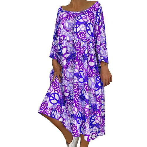 Women's Casual Dress Swing Dress Midi Dress Green Blue Purple Yellow 3/4 Length Sleeve Floral Print Fall Spring Round Neck Casual Loose 2022 M L XL XXL 3XL 4XL 5XL
Women's Casual Dress Swing Dress Midi Dress Green Blue Purple Yellow 3/4 Length Sleeve Floral Print Fall Spring Round Neck Casual Loose 2022 M L XL XXL 3XL 4XL 5XL
