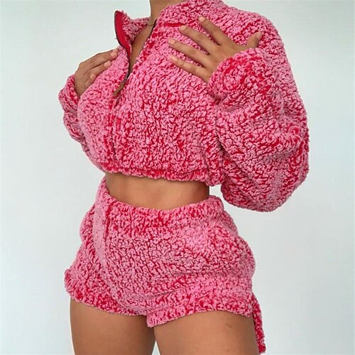 Women's Loungewear Sets Winter Nighty 2 Pieces Pure Color Fashion Simple Home Street Going out Polyester Breathable Gift Stand Collar Long Sleeve Elastic Waist Winter Fall Rose Red Beige
Women's Loungewear Sets Winter Nighty 2 Pieces Pure Color Fashion Simple Home Street Going out Polyester Breathable Gift Stand Collar Long Sleeve Elastic Waist Winter Fall Rose Red Beige