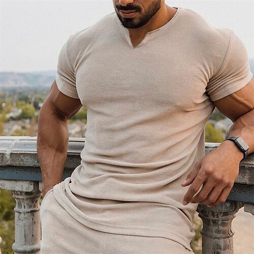 Men's T shirt Tee Solid Color V Neck Khaki Street Sports Short Sleeve Print Clothing Apparel Fashion Designer Casual Comfortable / Summer / Summer
Men's T shirt Tee Solid Color V Neck Khaki Street Sports Short Sleeve Print Clothing Apparel Fashion Designer Casual Comfortable / Summer / Summer
