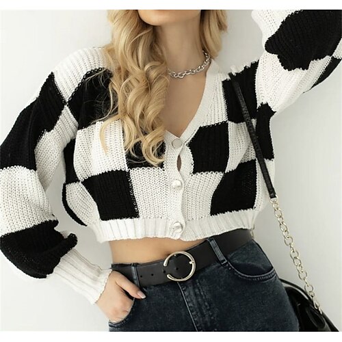 Women's Cardigan Sweater Jumper Crochet Knit Hollow Out Knitted Plaid V Neck Casual Daily Fall Winter Green Black One-Size / Cotton / Long Sleeve / Loose / Cotton
Women's Cardigan Sweater Jumper Crochet Knit Hollow Out Knitted Plaid V Neck Casual Daily Fall Winter Green Black One-Size / Cotton / Long Sleeve / Loose / Cotton