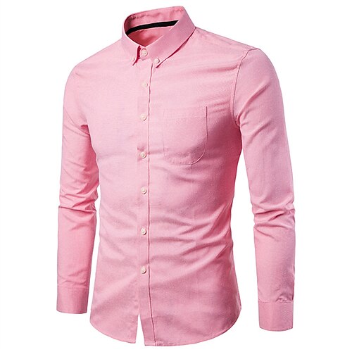 Men's Dress Shirt Solid Color Turndown Light Pink Blue Pink Red Navy Blue Wedding Going out Long Sleeve Button-Down Clothing Apparel Business Formal Comfortable / Work
Men's Dress Shirt Solid Color Turndown Light Pink Blue Pink Red Navy Blue Wedding Going out Long Sleeve Button-Down Clothing Apparel Business Formal Comfortable / Work
