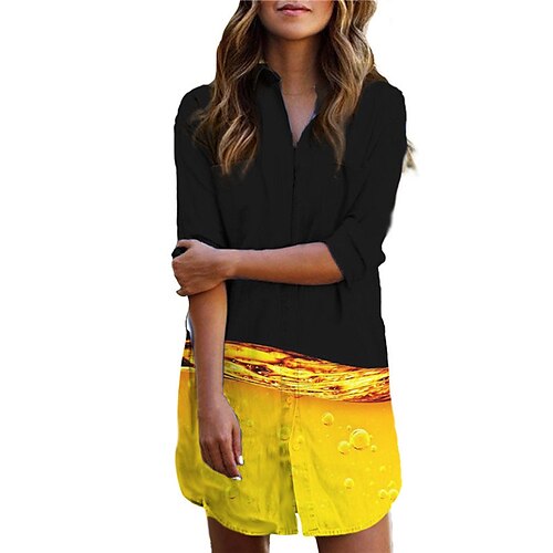 Women's Casual Dress Shirt Dress Short Mini Dress Yellow Long Sleeve Print Button Print Fall Spring Shirt Collar Casual Fashion Loose 2022 S M L XL XXL 3XL / Cotton
Women's Casual Dress Shirt Dress Short Mini Dress Yellow Long Sleeve Print Button Print Fall Spring Shirt Collar Casual Fashion Loose 2022 S M L XL XXL 3XL / Cotton