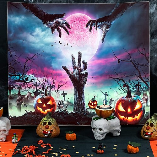 Halloween Party Holiday Wall Tapestry Art Decor Blanket Curtain Picnic Tablecloth Hanging Home Bedroom Living Room Dorm Decoration Psychedelic Pumpkin Haunted Scary House Polyester
Halloween Party Holiday Wall Tapestry Art Decor Blanket Curtain Picnic Tablecloth Hanging Home Bedroom Living Room Dorm Decoration Psychedelic Pumpkin Haunted Scary House Polyester