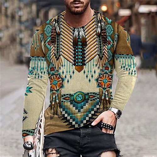 Men's Unisex T shirt Tee Graphic Prints Crew Neck Brown Long Sleeve 3D Print Indian Outdoor Street Print Tops Basic Sports Designer Casual
Men's Unisex T shirt Tee Graphic Prints Crew Neck Brown Long Sleeve 3D Print Indian Outdoor Street Print Tops Basic Sports Designer Casual