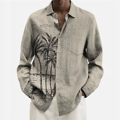 Men's Shirt 3D Print Coconut Tree Turndown Street Casual Button-Down Print Long Sleeve Tops Casual Fashion Breathable Gray
Men's Shirt 3D Print Coconut Tree Turndown Street Casual Button-Down Print Long Sleeve Tops Casual Fashion Breathable Gray