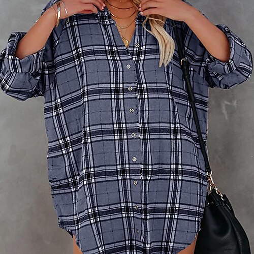 Women's Shift Dress Short Mini Dress Black Pink Yellow Khaki Long Sleeve Plaid Ruched Pocket Button Fall Winter Shirt Collar Casual 2022 S M L XL XXL 3XL
Women's Shift Dress Short Mini Dress Black Pink Yellow Khaki Long Sleeve Plaid Ruched Pocket Button Fall Winter Shirt Collar Casual 2022 S M L XL XXL 3XL