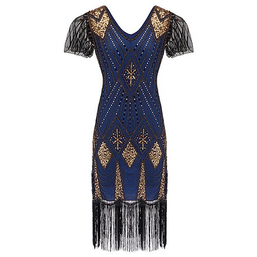 Women's Party Dress Fringe Dress Sequin Dress Midi Dress Black Blue Gold Short Sleeve Geometric Sequins Winter Fall V Neck 1920s Party Slim 2022 S M L XL XXL
Women's Party Dress Fringe Dress Sequin Dress Midi Dress Black Blue Gold Short Sleeve Geometric Sequins Winter Fall V Neck 1920s Party Slim 2022 S M L XL XXL