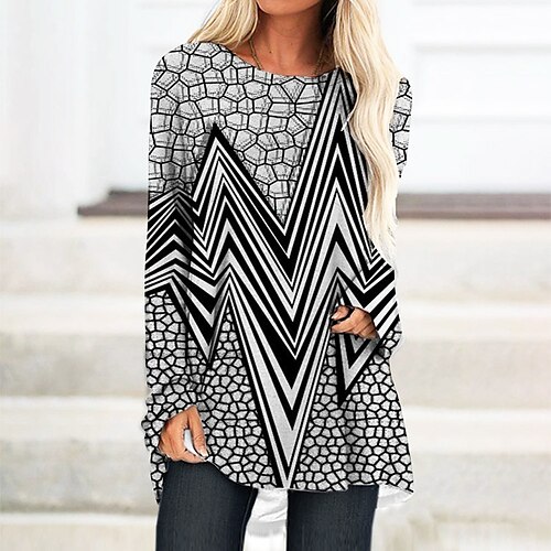 Women's T Shirt Dress Tee Dress Shift Dress Knee Length Dress White Black Long Sleeve Print Print Fall Winter Crew Neck Casual Vacation 2022 S M L XL XXL 3XL / Casual Dress
Women's T Shirt Dress Tee Dress Shift Dress Knee Length Dress White Black Long Sleeve Print Print Fall Winter Crew Neck Casual Vacation 2022 S M L XL XXL 3XL / Casual Dress
