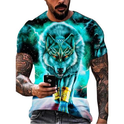 Men's Unisex T shirt Tee Wolf Graphic Prints Crew Neck Blue Short Sleeve 3D Print Outdoor Street Print Tops Sports Designer Casual Big and Tall / Summer / Summer
Men's Unisex T shirt Tee Wolf Graphic Prints Crew Neck Blue Short Sleeve 3D Print Outdoor Street Print Tops Sports Designer Casual Big and Tall / Summer / Summer