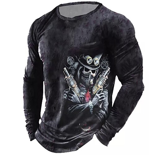 Men's Unisex T shirt Tee Skull Graphic Prints Crew Neck Black Long Sleeve 3D Print Outdoor Street Print Tops Basic Sports Designer Casual
Men's Unisex T shirt Tee Skull Graphic Prints Crew Neck Black Long Sleeve 3D Print Outdoor Street Print Tops Basic Sports Designer Casual