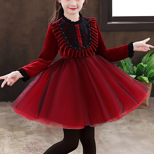 Kids Girls' Halloween Dress Plain A Line Dress Dress Party Cute Dress 3-12 Years Winter Red
Kids Girls' Halloween Dress Plain A Line Dress Dress Party Cute Dress 3-12 Years Winter Red
