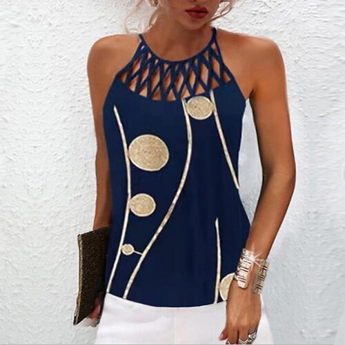 Women's Tank Top Polka Dot Casual Weekend Tank Top Camis Sleeveless Cut Out Print Round Neck Streetwear Blue S / 3D Print
Women's Tank Top Polka Dot Casual Weekend Tank Top Camis Sleeveless Cut Out Print Round Neck Streetwear Blue S / 3D Print
