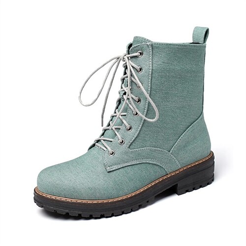 Women's Boots Daily Combat Boots Lace Up Boots Booties Ankle Boots Winter Block Heel Round Toe Classic Denim Lace-up Solid Colored Black Green Blue
Women's Boots Daily Combat Boots Lace Up Boots Booties Ankle Boots Winter Block Heel Round Toe Classic Denim Lace-up Solid Colored Black Green Blue