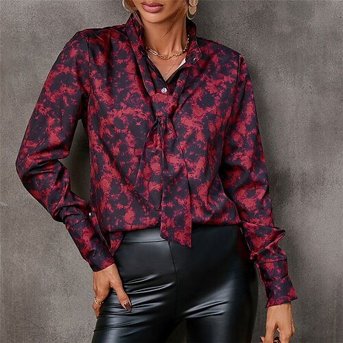 Women's Blouse Flower Casual Daily Work Blouse Shirt Long Sleeve Print Standing Collar Elegant Red S
Women's Blouse Flower Casual Daily Work Blouse Shirt Long Sleeve Print Standing Collar Elegant Red S