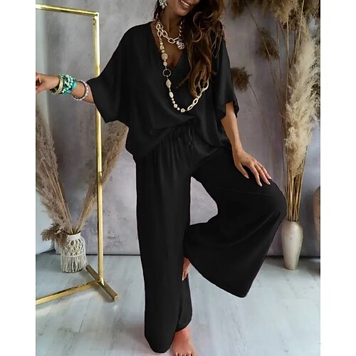 Women's Basic Solid Color Casual Daily Two Piece Set Shirt Pants Sets Pant Drawstring Tops
Women's Basic Solid Color Casual Daily Two Piece Set Shirt Pants Sets Pant Drawstring Tops