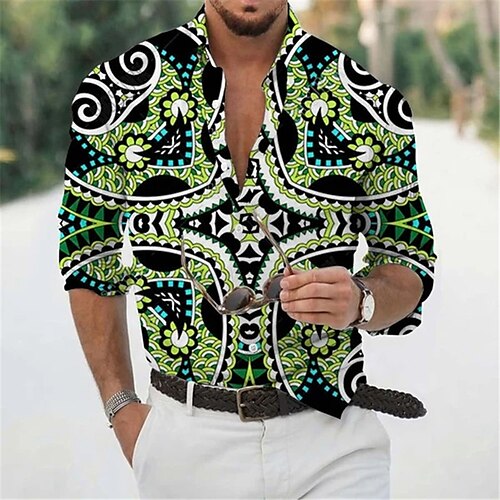 Men's Shirt 3D Print Floral Turndown Street Casual Button-Down Print Long Sleeve Tops Casual Fashion Breathable Green
Men's Shirt 3D Print Floral Turndown Street Casual Button-Down Print Long Sleeve Tops Casual Fashion Breathable Green