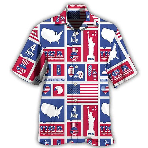 Men's Shirt 3D Print National Flag Turndown Street Casual Button-Down Print Short Sleeve Tops Casual Fashion Breathable Blue / Summer
Men's Shirt 3D Print National Flag Turndown Street Casual Button-Down Print Short Sleeve Tops Casual Fashion Breathable Blue / Summer