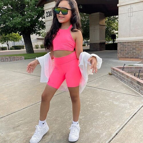 2 Pieces Kids Girls' Tank & Shorts Clothing Set Outfit Solid Color Sleeveless Backless Set Outdoor Active Daily Spring Summer 2-8 Years Pink Light Green Red
2 Pieces Kids Girls' Tank & Shorts Clothing Set Outfit Solid Color Sleeveless Backless Set Outdoor Active Daily Spring Summer 2-8 Years Pink Light Green Red