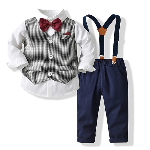 Kids Boys Shirt Pants Clothing Set 3 Pieces Long Sleeve Gray Plaid Vacation Fashion Preppy Style 2-8 Years
Kids Boys Shirt Pants Clothing Set 3 Pieces Long Sleeve Gray Plaid Vacation Fashion Preppy Style 2-8 Years
