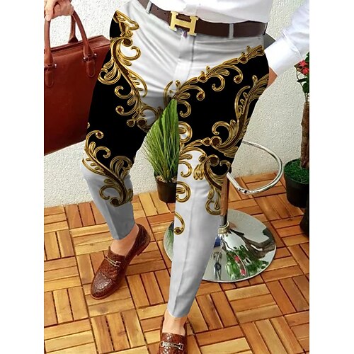 Men's Chinos Trousers Jogger Pants Print Geometry Full Length Casual Daily Trousers Smart Casual Dark Brown Black / White Micro-elastic
Men's Chinos Trousers Jogger Pants Print Geometry Full Length Casual Daily Trousers Smart Casual Dark Brown Black / White Micro-elastic