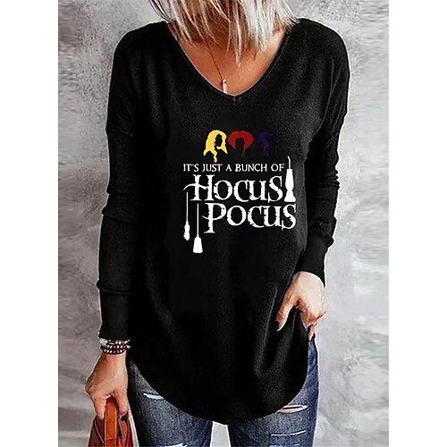 Women's T shirt Tee Letter Home Halloween Casual T shirt Tee Long Sleeve Print V Neck Basic Green Black Blue S
Women's T shirt Tee Letter Home Halloween Casual T shirt Tee Long Sleeve Print V Neck Basic Green Black Blue S