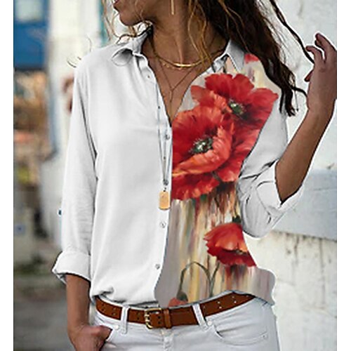 Women's Blouse Floral Daily Weekend Floral Blouse Shirt Long Sleeve Button Print Shirt Collar Casual Streetwear White Black Red S / 3D Print
Women's Blouse Floral Daily Weekend Floral Blouse Shirt Long Sleeve Button Print Shirt Collar Casual Streetwear White Black Red S / 3D Print