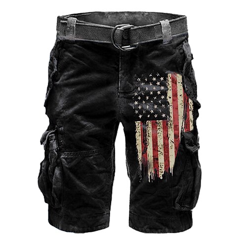 Men's Cargo Shorts Pocket Multi Pocket Print Graphic American Flag Comfort Breathable Short Casual Daily Fashion Streetwear Black
Men's Cargo Shorts Pocket Multi Pocket Print Graphic American Flag Comfort Breathable Short Casual Daily Fashion Streetwear Black