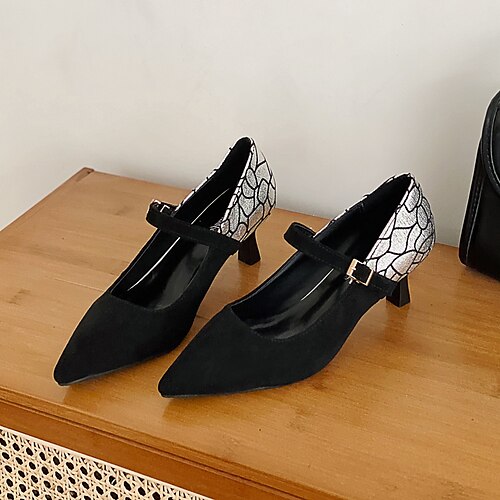 Women's Heels Kitten Heel Pointed Toe Suede Ankle Strap Fall Spring Black / Silver Black Black Blue
Women's Heels Kitten Heel Pointed Toe Suede Ankle Strap Fall Spring Black / Silver Black Black Blue